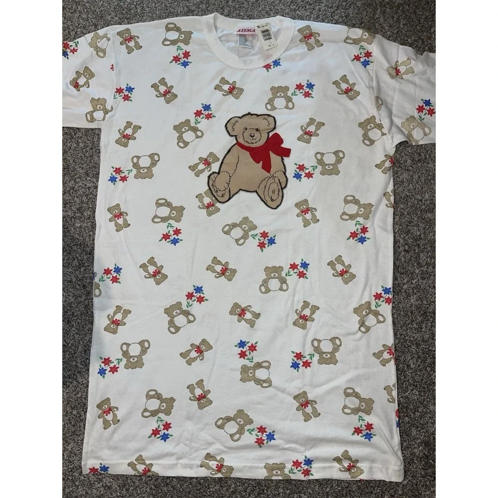 Vintage Alera Women's Teddy Bear Night Shirt /nightgown NWT‎ OS L/XL